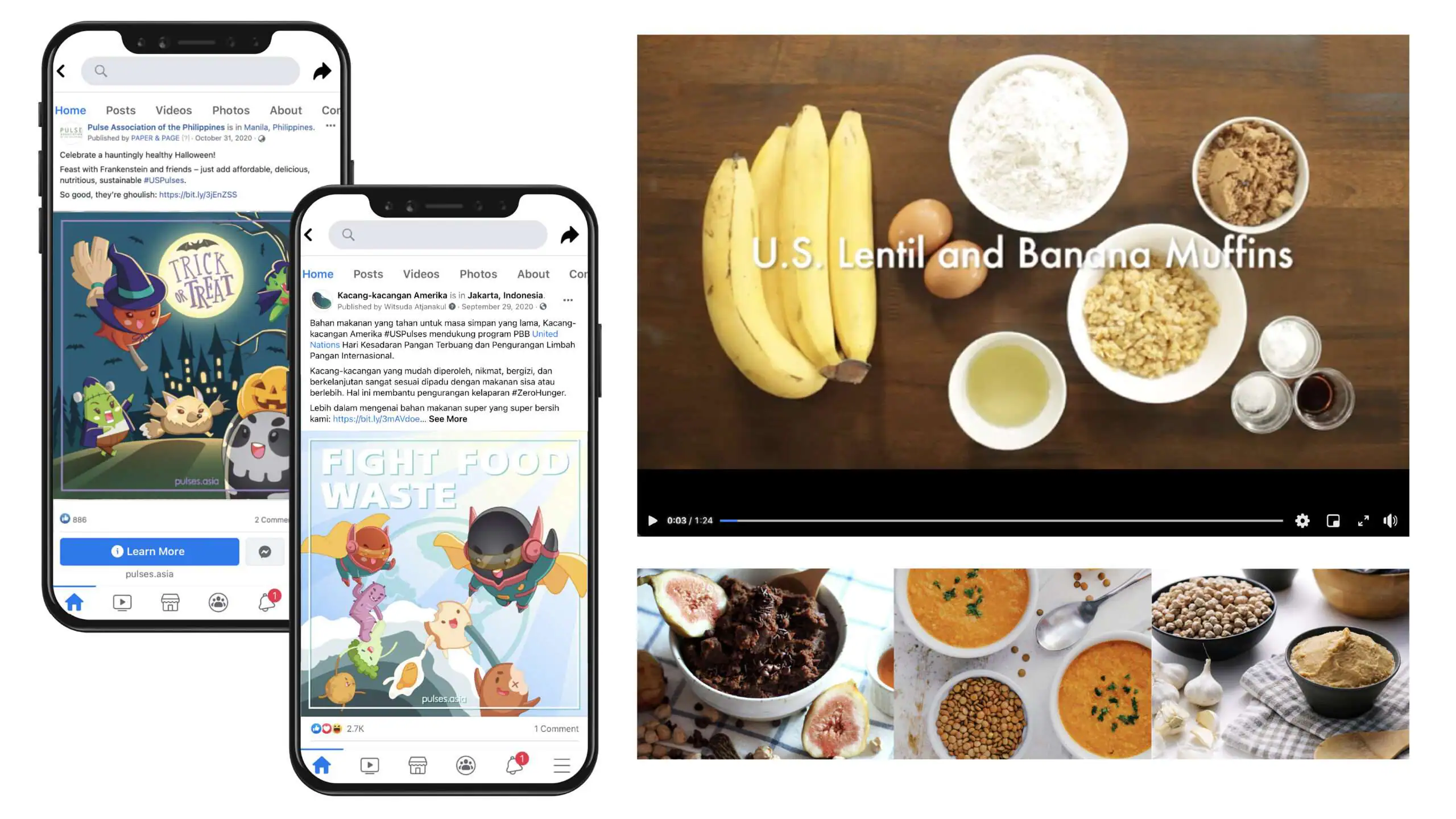 U.S. Pulses Facebook Pages in different markets