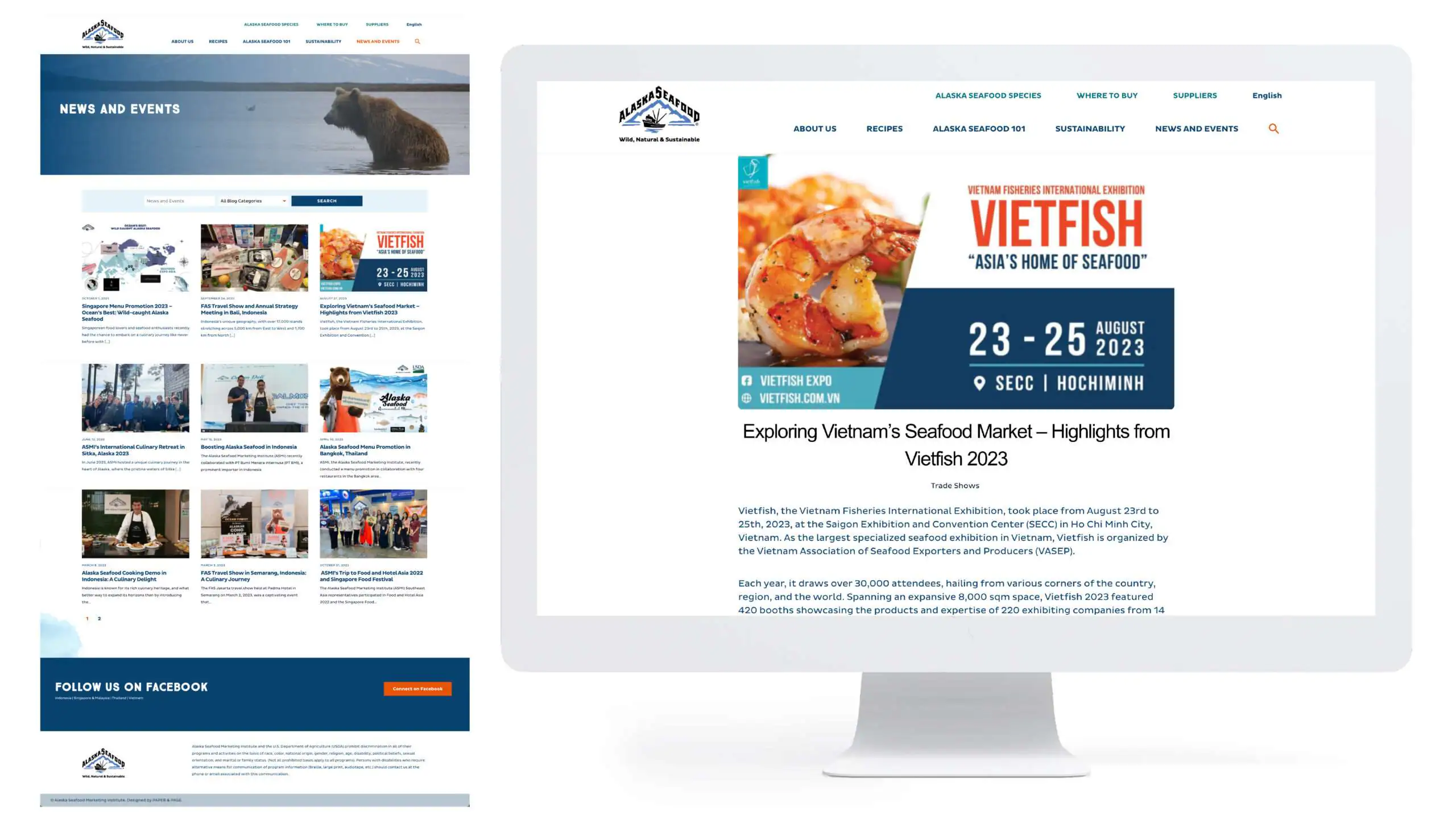 News and Update page on the Alaska Seafood website